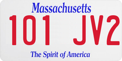 MA license plate 101JV2
