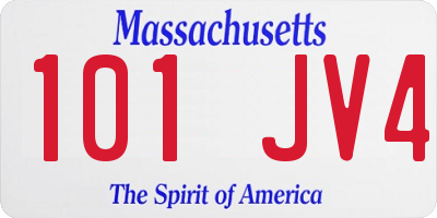 MA license plate 101JV4