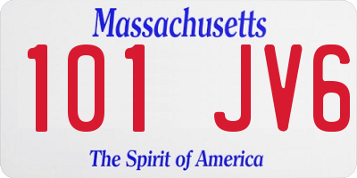 MA license plate 101JV6