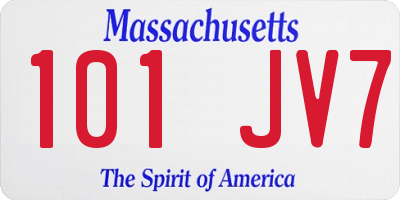 MA license plate 101JV7