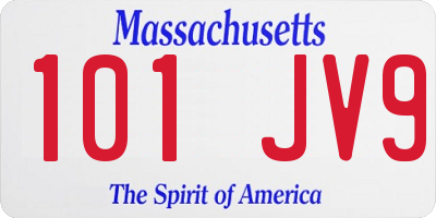 MA license plate 101JV9