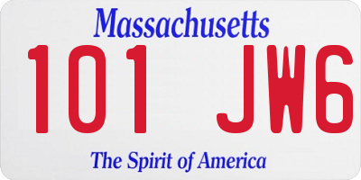 MA license plate 101JW6