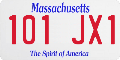 MA license plate 101JX1