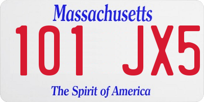 MA license plate 101JX5