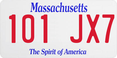 MA license plate 101JX7