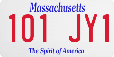 MA license plate 101JY1