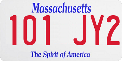 MA license plate 101JY2