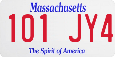 MA license plate 101JY4
