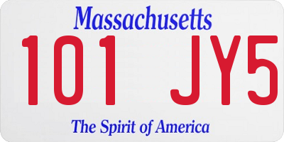 MA license plate 101JY5