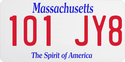MA license plate 101JY8