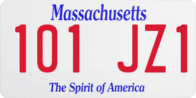 MA license plate 101JZ1