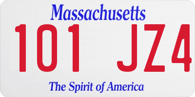 MA license plate 101JZ4