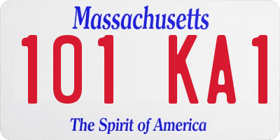 MA license plate 101KA1