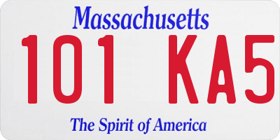 MA license plate 101KA5