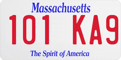 MA license plate 101KA9