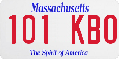 MA license plate 101KB0