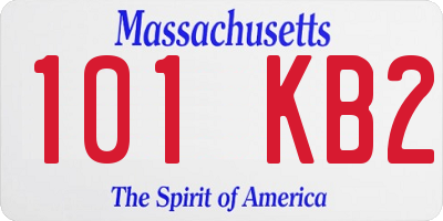 MA license plate 101KB2