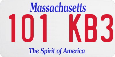 MA license plate 101KB3