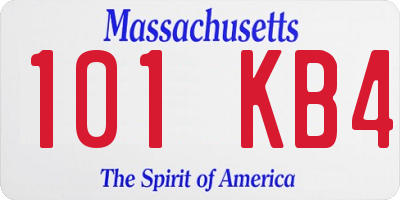 MA license plate 101KB4