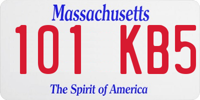 MA license plate 101KB5