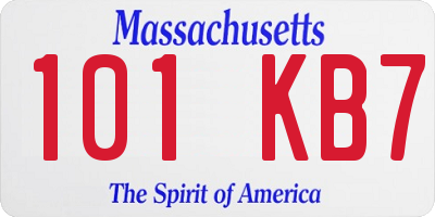 MA license plate 101KB7
