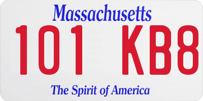 MA license plate 101KB8