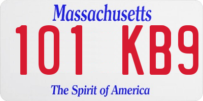 MA license plate 101KB9