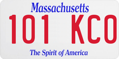 MA license plate 101KC0