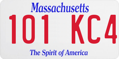 MA license plate 101KC4
