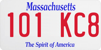 MA license plate 101KC8
