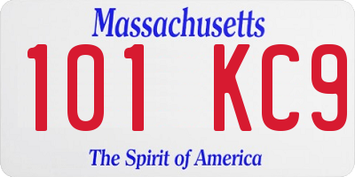 MA license plate 101KC9