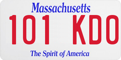 MA license plate 101KD0