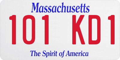 MA license plate 101KD1