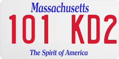 MA license plate 101KD2