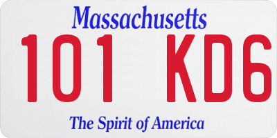 MA license plate 101KD6