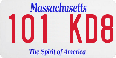MA license plate 101KD8
