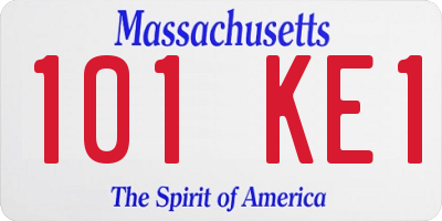 MA license plate 101KE1