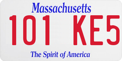 MA license plate 101KE5