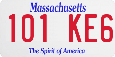 MA license plate 101KE6
