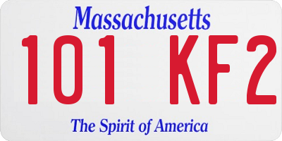 MA license plate 101KF2