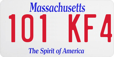 MA license plate 101KF4