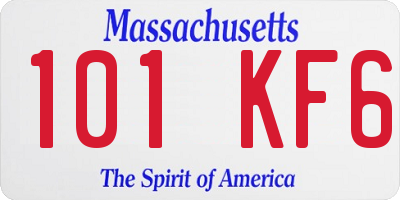 MA license plate 101KF6