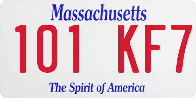 MA license plate 101KF7