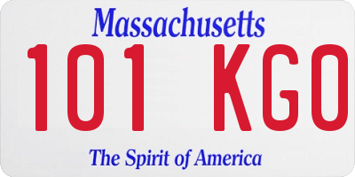 MA license plate 101KG0