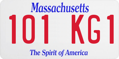MA license plate 101KG1
