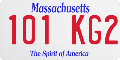 MA license plate 101KG2