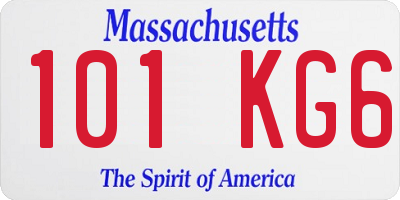 MA license plate 101KG6