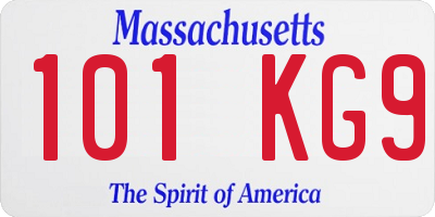 MA license plate 101KG9
