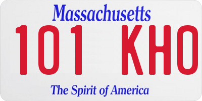 MA license plate 101KH0