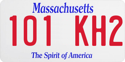 MA license plate 101KH2